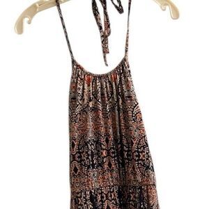 Maurices Paisley Halter Jersey Maxi Dress Sz Small Resort Summer Cruise Party